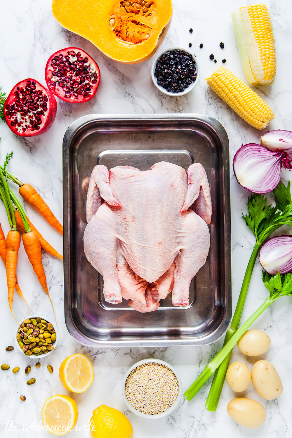 Moroccan Roast Chicken With Quinoa, Pistachio & Currant Stuffing {GF, DF} | The Whimsical Wife